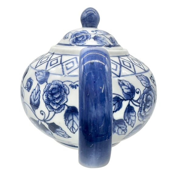 Bella Casa By Ganz Teapot with Lid Blue White Porcelain Floral 9 x 6 inches - Picture 7 of 9
